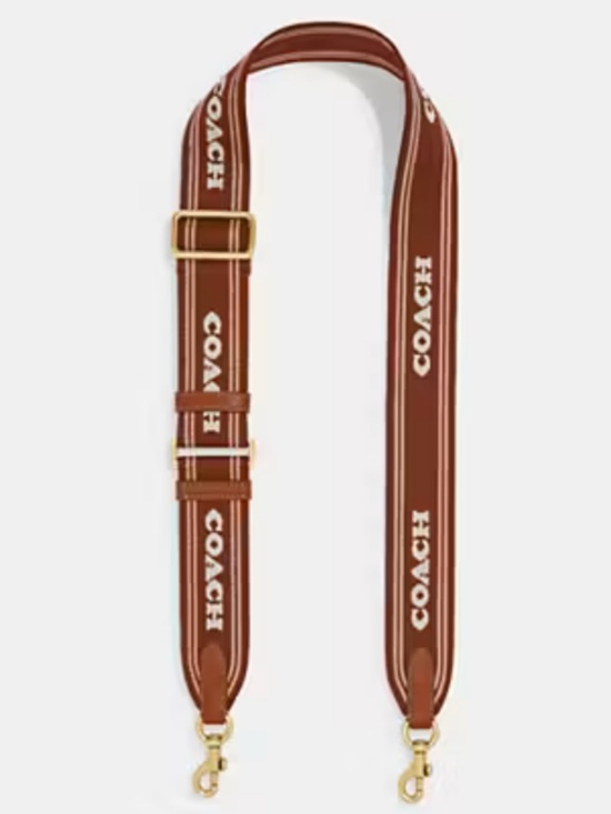 Coach Accessories - NWT Coach Colorblock Webbing Strap in Saddle Multi Colors with Brass Hardware